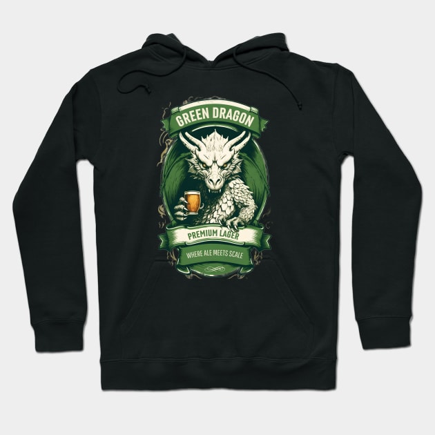 Green Dragon Premium Lager - Where Ale Meets Scale - Fantasy Hoodie by Fenay-Designs